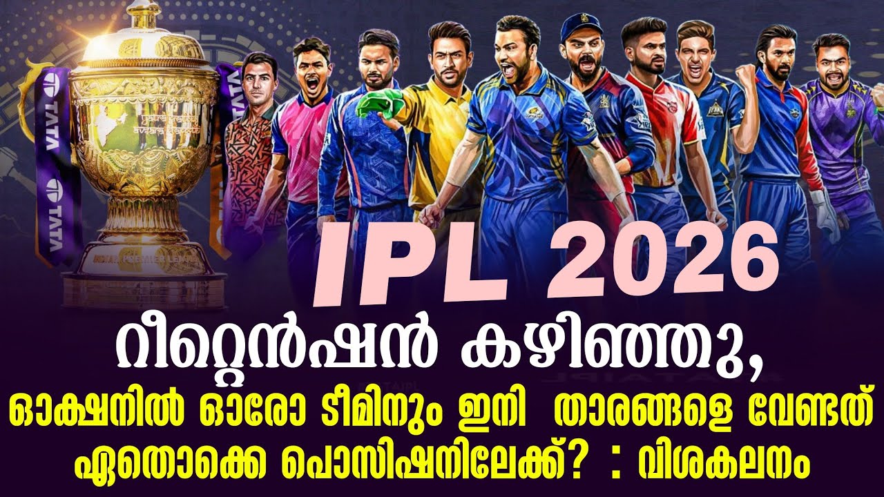 റീറ്റെൻഷൻ കഴിഞ്ഞു, ഓക്ഷനിൽ ഓരോ ടീമിനും ഇനി  താരങ്ങളെ