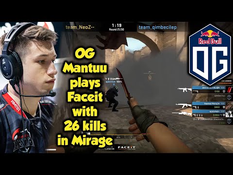 OG Mantuu plays Faceit with 26 kills in Mirage