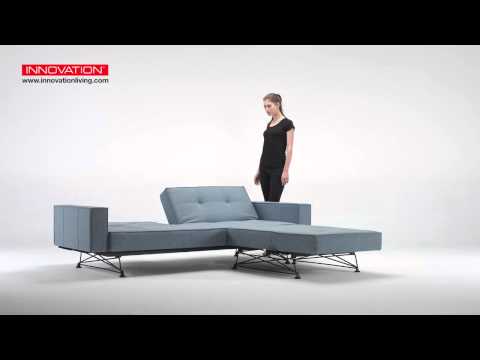 Innovation - Splitback Schlafsofa mit Armlehne und Sessel
