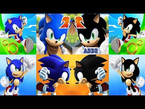 Sonic Dash VS Sonic Dash 2 VS Sonic Jump Fever VS Sonic Forces Speed Battle - SONIC VS SHADOW