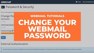 Webmail Tutorials - How to Change Your Password