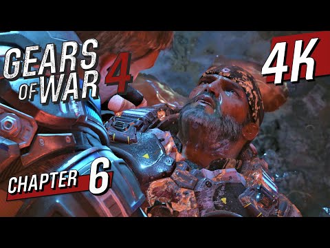 [4K 60] Gears of War 4 (Hardcore / 100%). Walkthrough part 6 - Act 3: Elevator to Hell & Origins