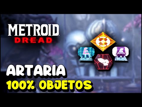 Metroid Dread ARTARIA 100% Objetos (Tanques de energía, misiles, bombas...)