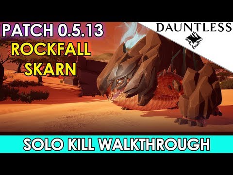 Dauntless - Rockfall Skarn Solo Kill Guide [Walkthrough Commentary]