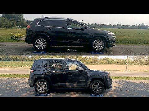 Jeep Cherokee 3.2 V6 vs Jeep Renegade 1.4 MultiAir - Active Drive - 4x4 tests on rollers