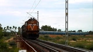 preview picture of video 'MLY WDM3A twins with Karnataka Express at MPS on Twin Curves'