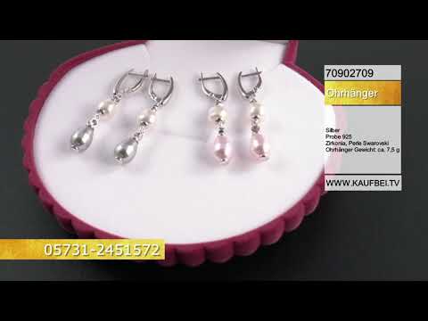 Sokolov Серьги из серебра 925 пробы с белыми и розовыми жемчугом Swarovski​