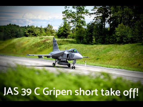 JAS 39 Gripen brutal take off from a road!