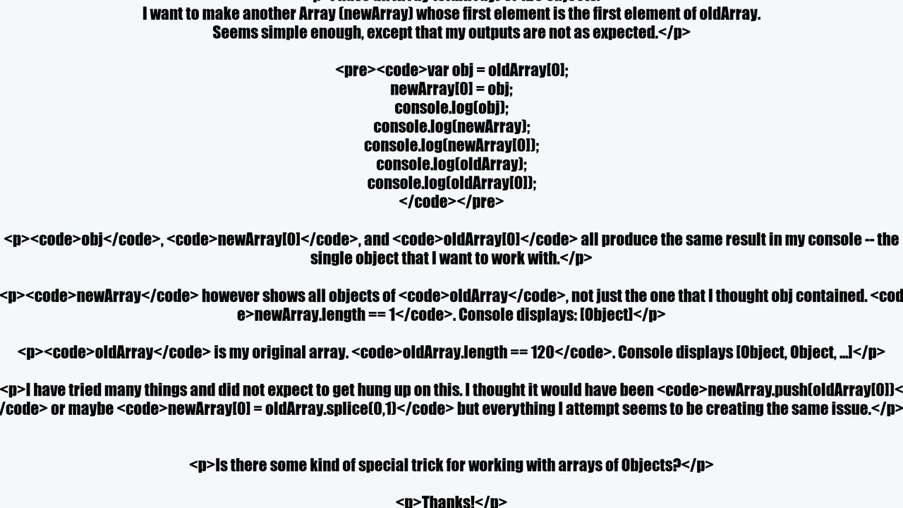JavaScript Object Array Not Pushing Properly