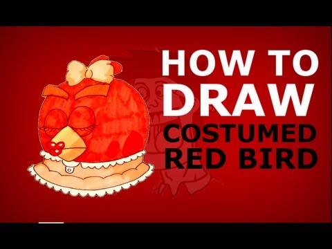 How to draw Angry Birds Toons episode 21 - Hypno Pigs - Costumed Red bird