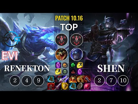 DFM Evi Renekton vs Shen Top - KR Patch 10.16