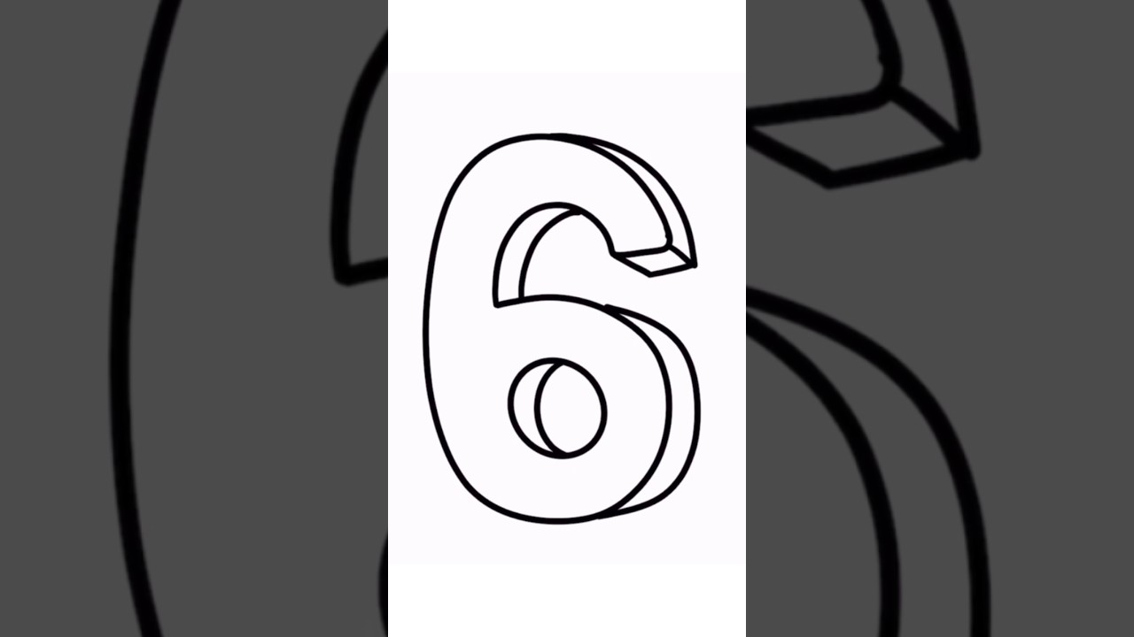 How To Draw Number, Six 6 In 3D