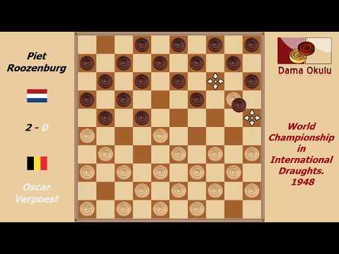 Oscar Verpoest - Piet Roozenburg. World Championship in International Draughts- 1948.