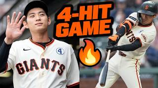 Jung Hoo Lee CONTINUES to shine at the plate ???? He goes 4-for-5 for the Giants! | MLB Highlights