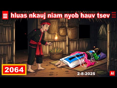 dab hais hmoob - 2064 - 2-8-2025 hluas nkauj niam nyob hauv tsev, แม่อยู่ในบ้าน, Mother is at home.