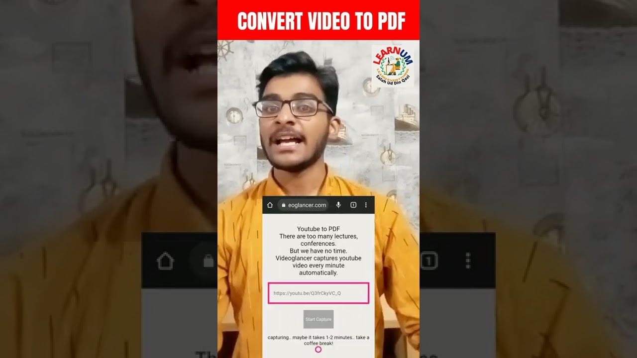 🛑 Convert YouTube Video to PDF  in one Click | Helpful for students | Learnum