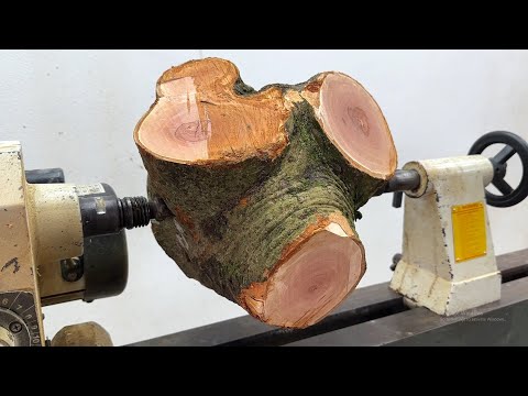 Craft Woodturning Products - Making Uniques Pot From Discarded Firewood On Lathe