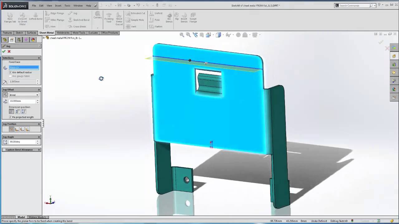 SOLIDWORKS Sheetmetal - Jog Feature