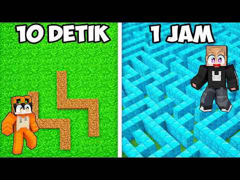 WE MAKE A 10 SECOND VS 1 HOUR MAZE IN MINECRAFT!!
