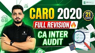 CA Inter Audit CARO 2020 Complete Revision | All Clauses Explained | CA Karthik | ArivuPro
