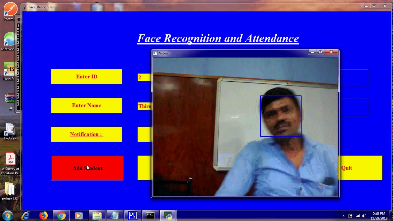 Multiple Face detection and attendance