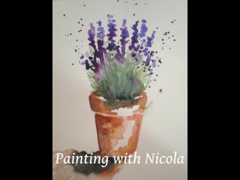 You can paint this  'Pot of Lavender', in watercolours, in 10 minutes. Learn more goo.gl/f8msrD