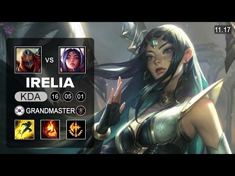 Irelia Mid vs Zed   KR Grandmaster Patch 11 17
