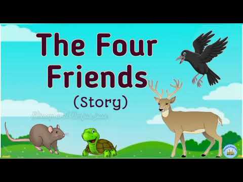 The Four Friends | Moral story in English | 3 minute story | The deer , mouse,crow and the turtle |