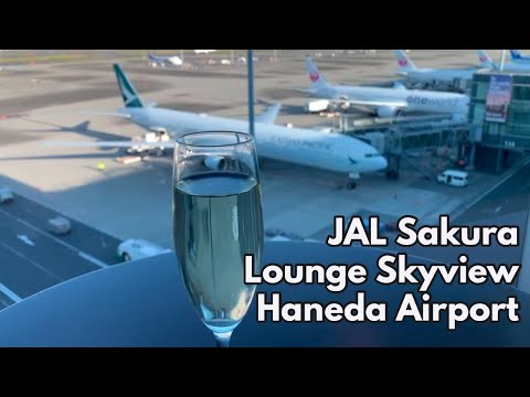 JAL Sakura Lounge Skyview Aeroporto de Haneda JAL Sakura Lounge Skyview Aeroporto de Haneda Excursão ao Lounge do Japão em Tóquio