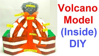 volcano science model making | diy at home | inside of valcano | howtofunda |  geography project