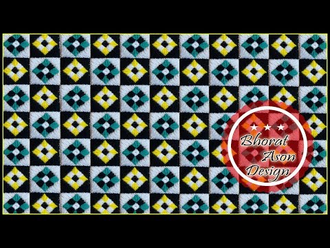 Hand Embroidery Designs | Net stitch design for cushion cover | Stitch and Flower-Ason Design Video
