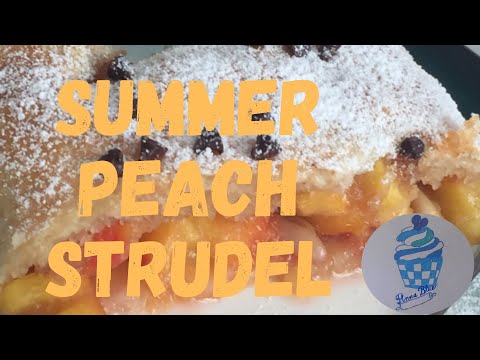 Summer peach strudel
