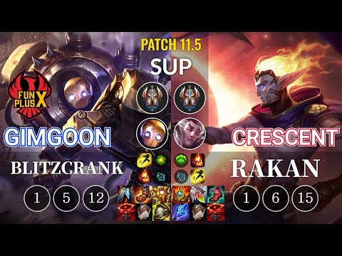FPX GimGoon Blitzcrank vs Crescent Rakan Sup - KR Patch 11.5