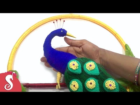 DIY Woolen Peacock Wall Hanging for Home Decoration Video
