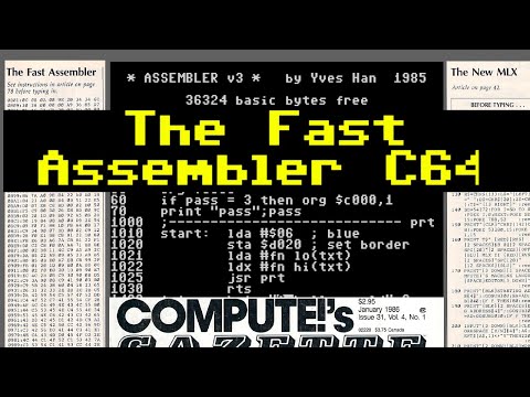 Learn C64 Assembly Language using the Fast Assembler type-in program from COMPUTE!'s GAZETTE 1986