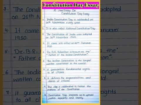 10 lines essay on constitution day in english l 10 lines speech on constitution day in english
