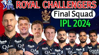 IPL 2024 - Royal Challengers Bangalore Full & Final Squad | Royal Challengers Final Squad IPL 2024 |
