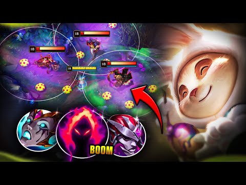 TEEMO JUNGLE CLEARS WITH 100% HP😩 (TRAPPING ALL THE JUNGLE😈) - League of Legends