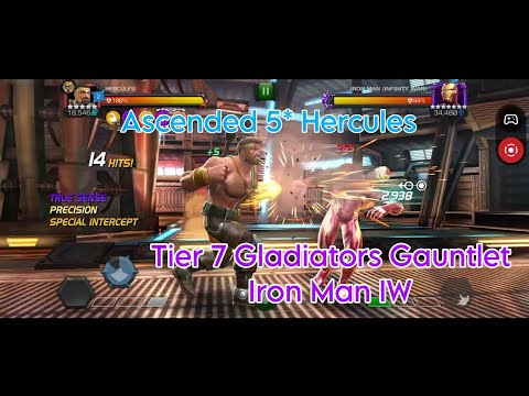 Hercules cheat code for Tier 7 Iron Man IW | Gladiator's Gauntlet | Marvel Contest of Champions