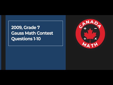 2009, Grade 7, Gauss Math Contest | Questions 1-10