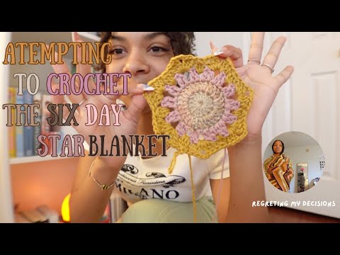 attempting to crochet the 6 day star blanket | (fail... kinda) | crochet vlog