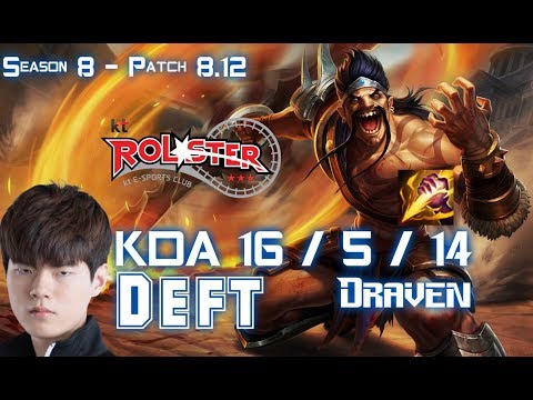 KT Deft DRAVEN vs ZOE Mid - Patch 8.12 KR Ranked