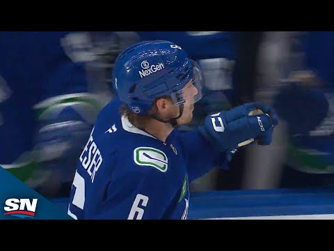 Canucks' Brock Boeser Knocks Puck Out Of The Air And Buries Go-Ahead Goal