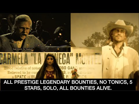 Red Dead Redemption 2 Online All Prestige Legendary Bounties, No Tonics, Solo, 5 Stars, No Deaths.