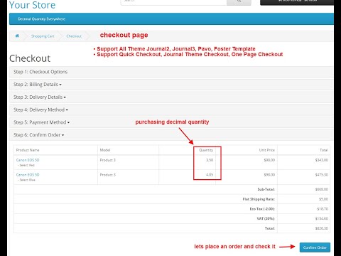 Decimal Quantity Everywhere - OpencartTools