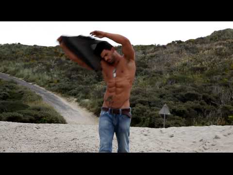 Sergi Constance walking beach (photoshoot in holland with Marc Spielberg)