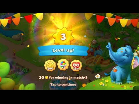 Playrix Wildscapes-Panda and Elephant Area- Level 1 to 3