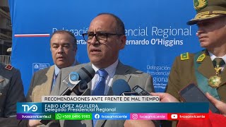 Recomendaciones de las autoridades regionales ante sistema frontal de mal tiempo