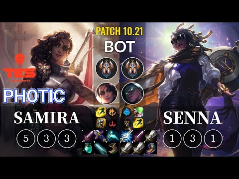 TES Photic Samira vs Senna Bot - KR Patch 10.21