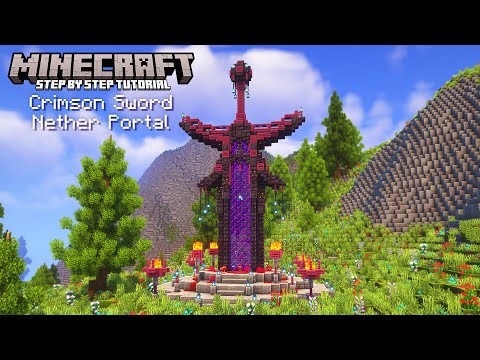 Minecraft - How to Build a Crimson Sword Nether Portal (CHECK PINNED)